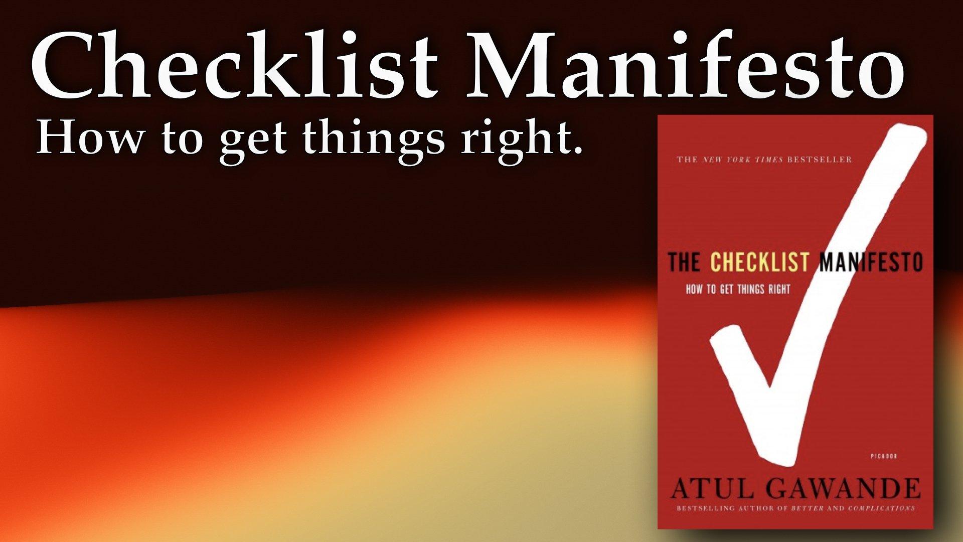 Checklist Manifesto - Book Review & Agile Applications